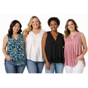 Lot of 4 Sleeveless Blouses - Size 1X